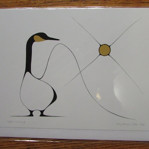 Nueva tarjeta artística "BUENOS DÍAS" del artista de Woodland Benjamin Chee Chee 6" x 9" Interior en blanco, viene con sobre