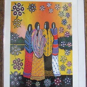 "Neue ""BEST FRIENDS"" by Cree Artist Betty Albert Kunst Karte 6"X9" innen leer mit Umschlag Made in Canada (#3001)"