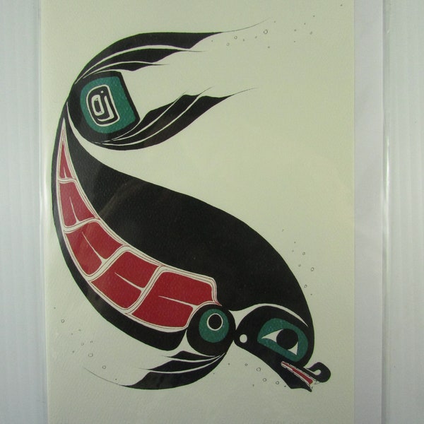 New Danny Dennis Tsimshain Native artist  "SEAL" art card and envelope 6"x9"  Printed in Canada