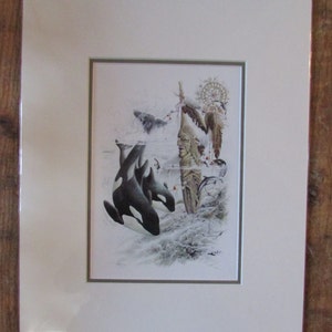 Matted art print &quot;SPIRITS of the WHALE&quot; by artist Judi Wild  11&quot;x14&quot; Made in Canada
