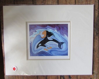 Gravure d’art mat « MOTHER of the SEA » de l’artiste sioux Maxine Noel 11"X14 » Fabriqué au Canada