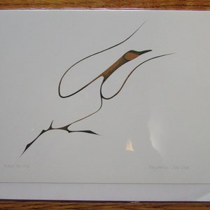 Novo cartão de arte "WAIT FOR ME" do artista Woodland Benjamin Chee Chee 6" x 9" em branco dentro com envelope