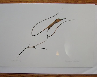 New "WAIT FOR ME" Art card by Woodland artist Benjamin Chee Chee  6" x 9"  Blank inside with envelope