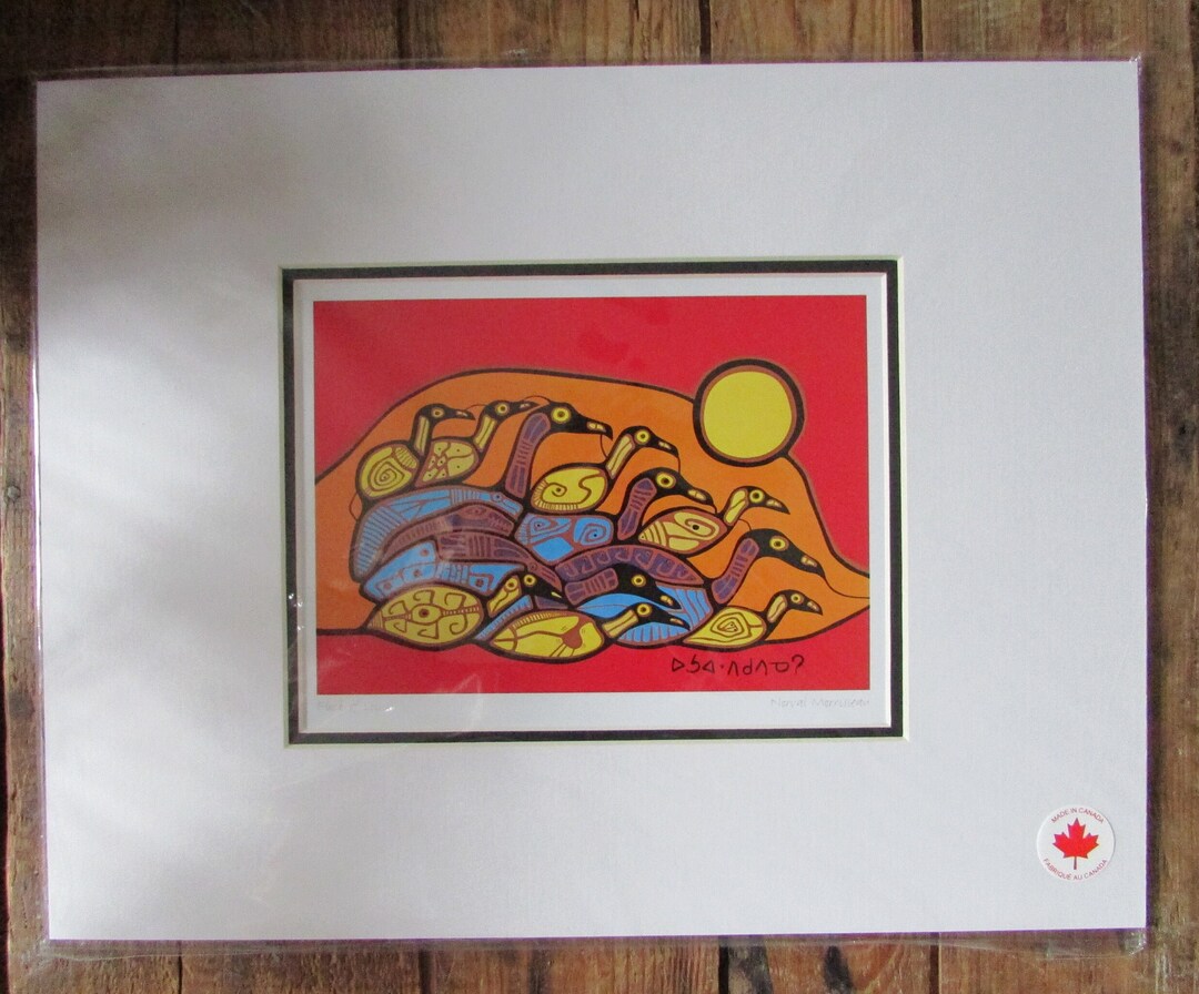 Art Print flock OF Loons by World Renowned Ojibway Artist Norval