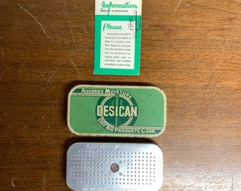 Vintage DESICAN Dry Air Products Corp Absorbent in Original Tin with Instructions