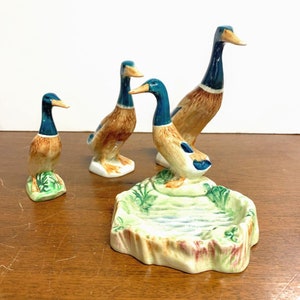 Vintage Pair Lefton China Mallard Ducks #KW214