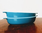 Vintage Pyrex Turquoise Pixie Casserole Dish Set of Two