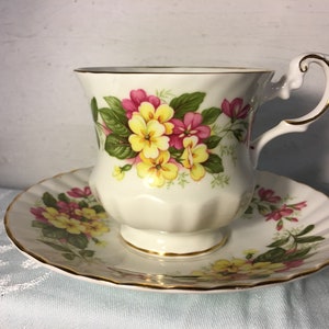 Vintage Tea Cup Set Rosina Wild Flowers Fine Bone China England image 2