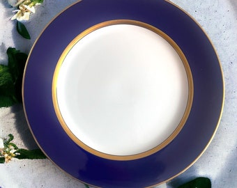 Vintage Fitz and Floyd Cobalt Renaissance Inglaze Dinner Plate 10 1/4"
