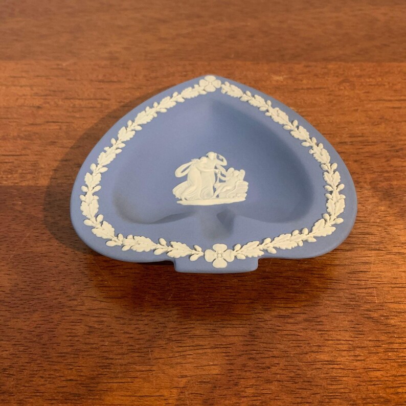 Vintage Wedgwood Jasperware Pale Blue Spade Shaped Ashtray Etsy