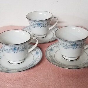 Vintage Noritake Blue Hill Footed Tea Cup and Saucer image 3