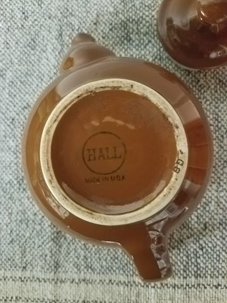 Vintage Hall Individual Teapot Brown Single Serve Etsy