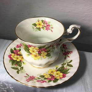 Vintage Tea Cup Set Rosina Wild Flowers Fine Bone China England image 1