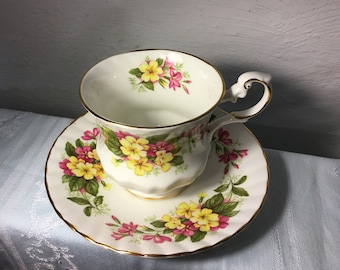 Vintage Tea Cup Set Rosina Wild Flowers (Fine Bone China England)