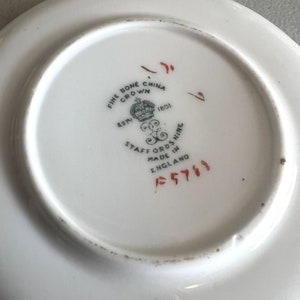 Vintage Crown Staffordshire Demitasse Tea Cup and Saucer Roses 572 England image 8
