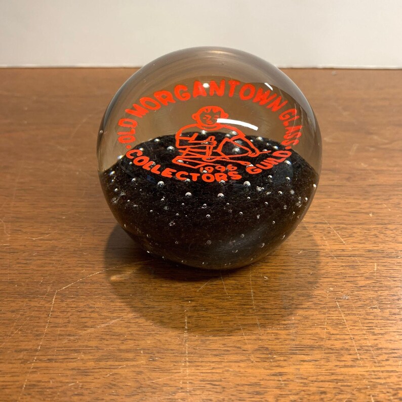 Vintage Old Morgantown Glass Collectors Guild Paperweight 1996