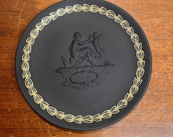 Vintage Wedgwood Jasperware Black and Gold Mother's Day Plate