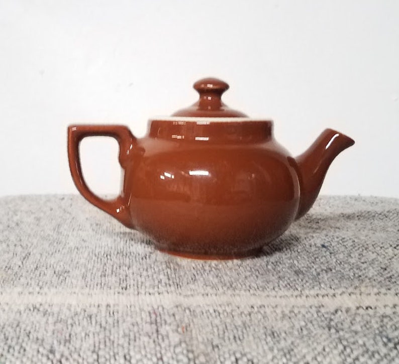 Vintage Hall Individual Teapot Brown Single Serve Etsy