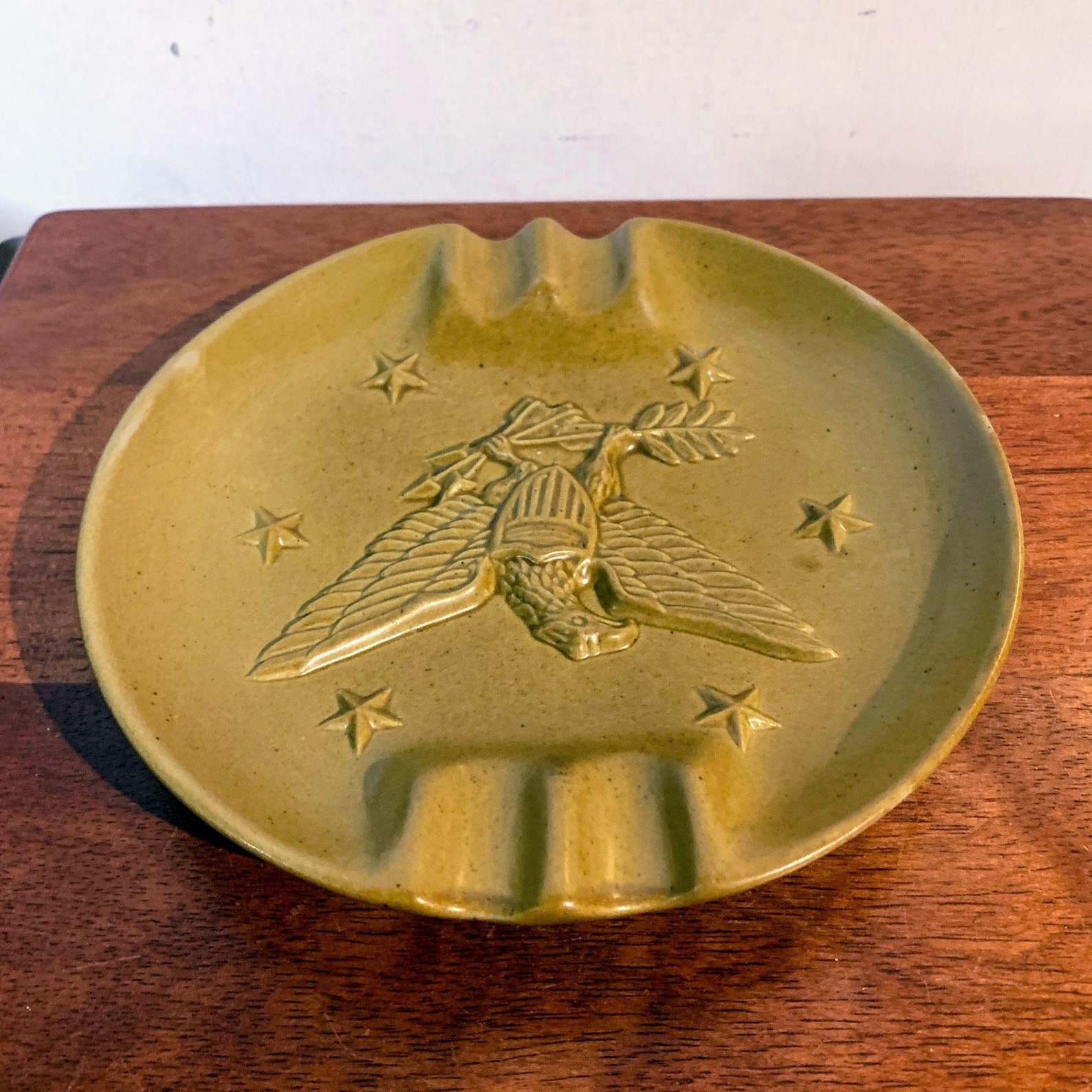 Vintage Chatham Pottery Eagle Ashtray Stoneware Etsy