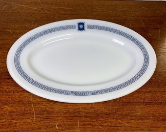 Vintage Pyrex Oval Platter Bradford House Greek Key