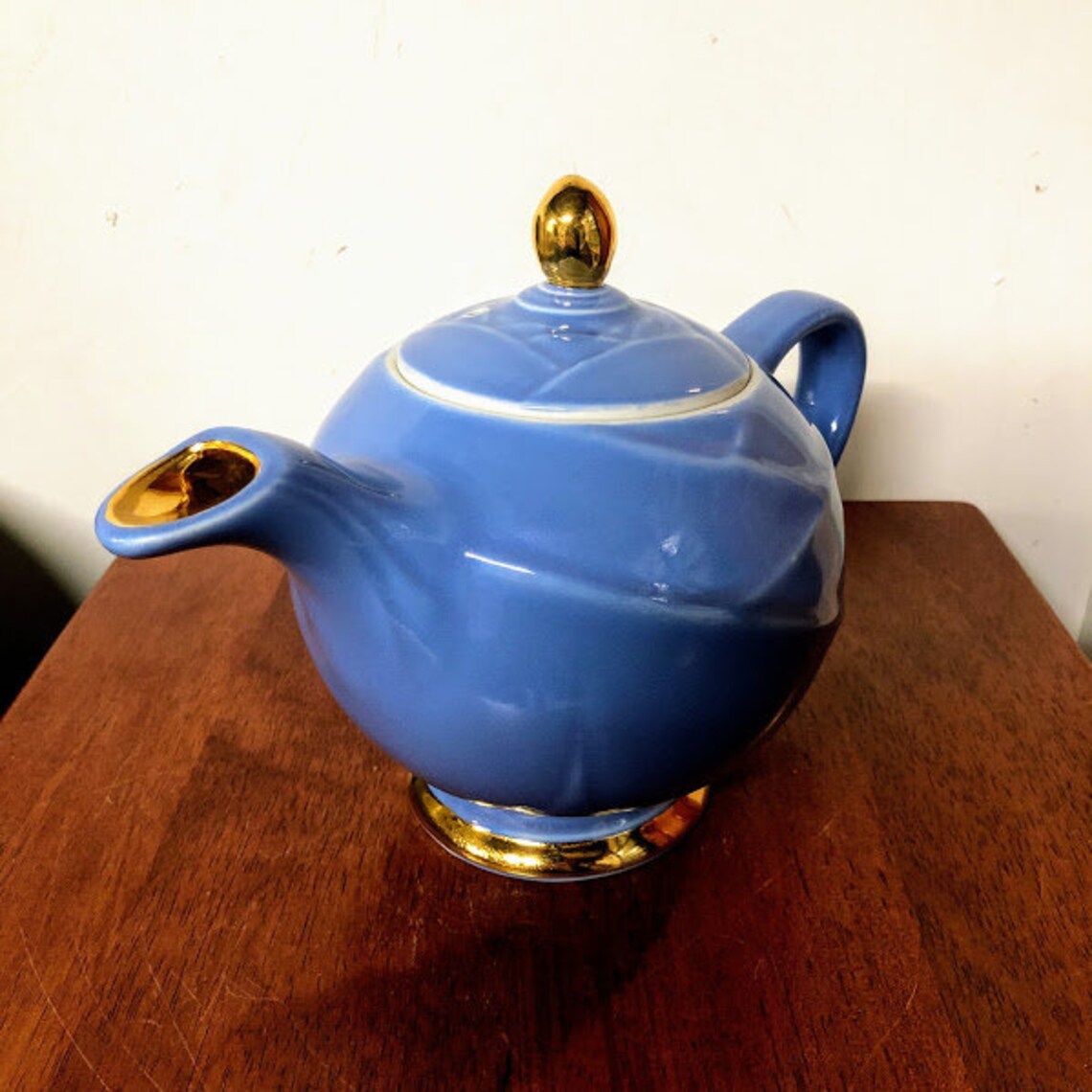 Vintage Hall China Moderne Teapot Cadet/delphinium Blue With Etsy