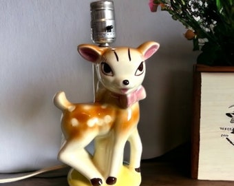 Vintage Bambi Lamp MCM Deer Fawn Kitschy Underwriters Laboratories Inc Lamp