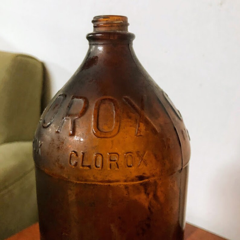 Vintage 1930s Brown Glass 32 Oz Clorox Bottle Etsy
