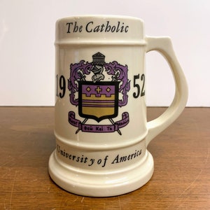 Vintage The Catholic University 1952 Beer Stein Mug Hilary image 1