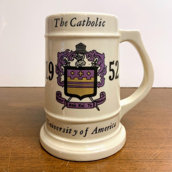 Vintage The Catholic University 1952 Beer Stein Mug Hilary