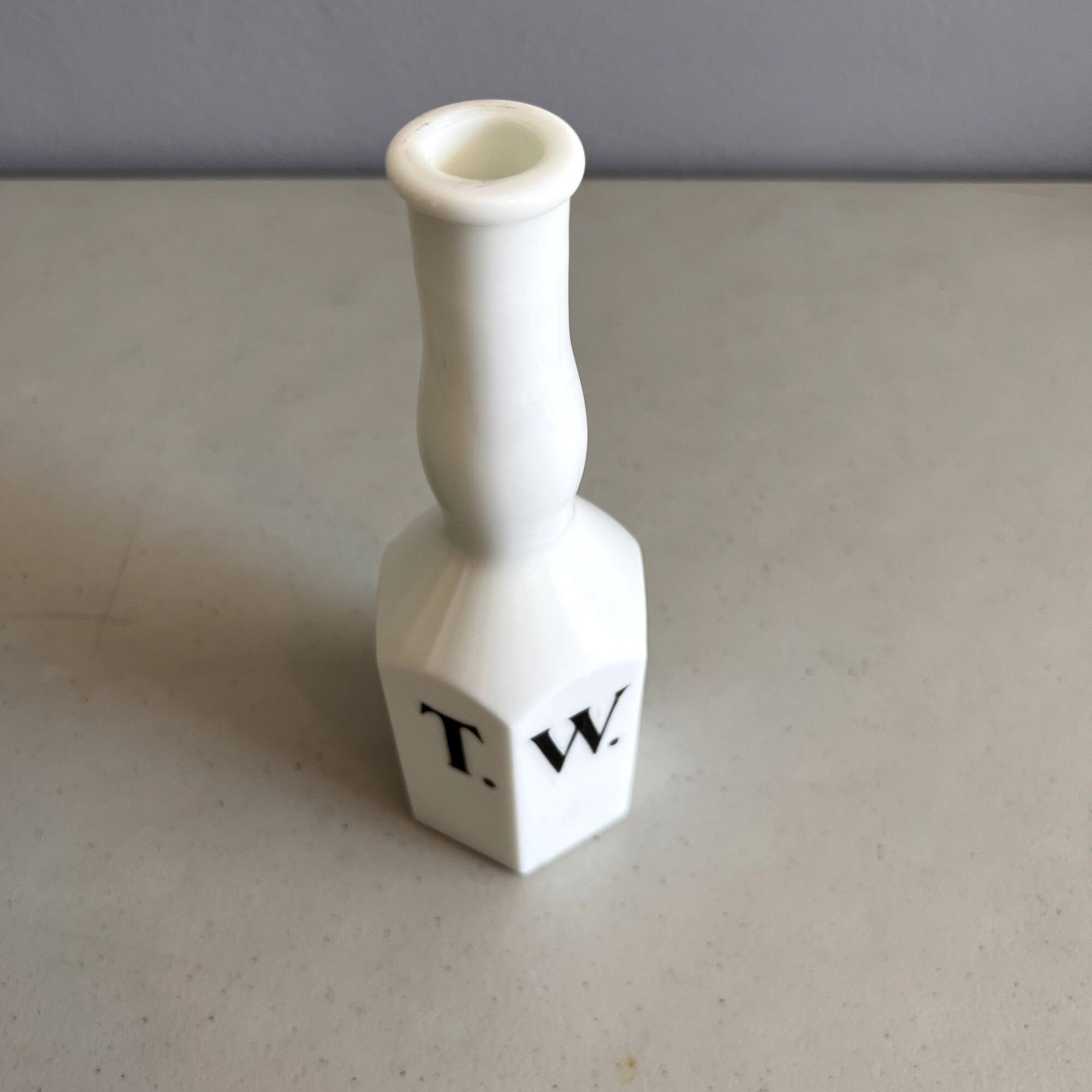 Antique Barbers Bottle Milk Glass Tonic Water Bottle EW Inc TW Etsy