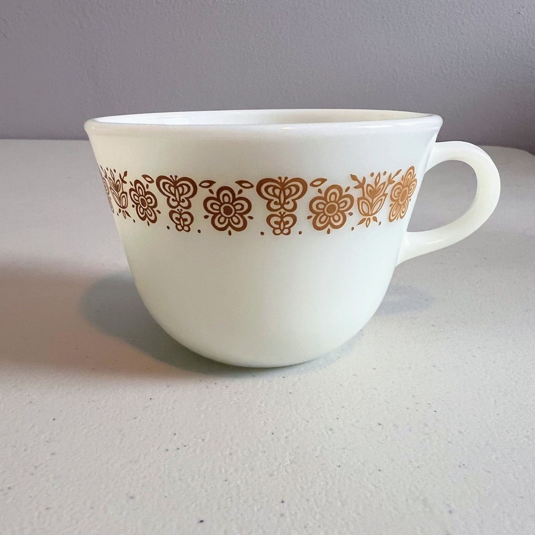 Pyrex Mugs Vintage Pyrex Butterfly Gold Coffee Mug Tea Cup Flat Top - Etsy