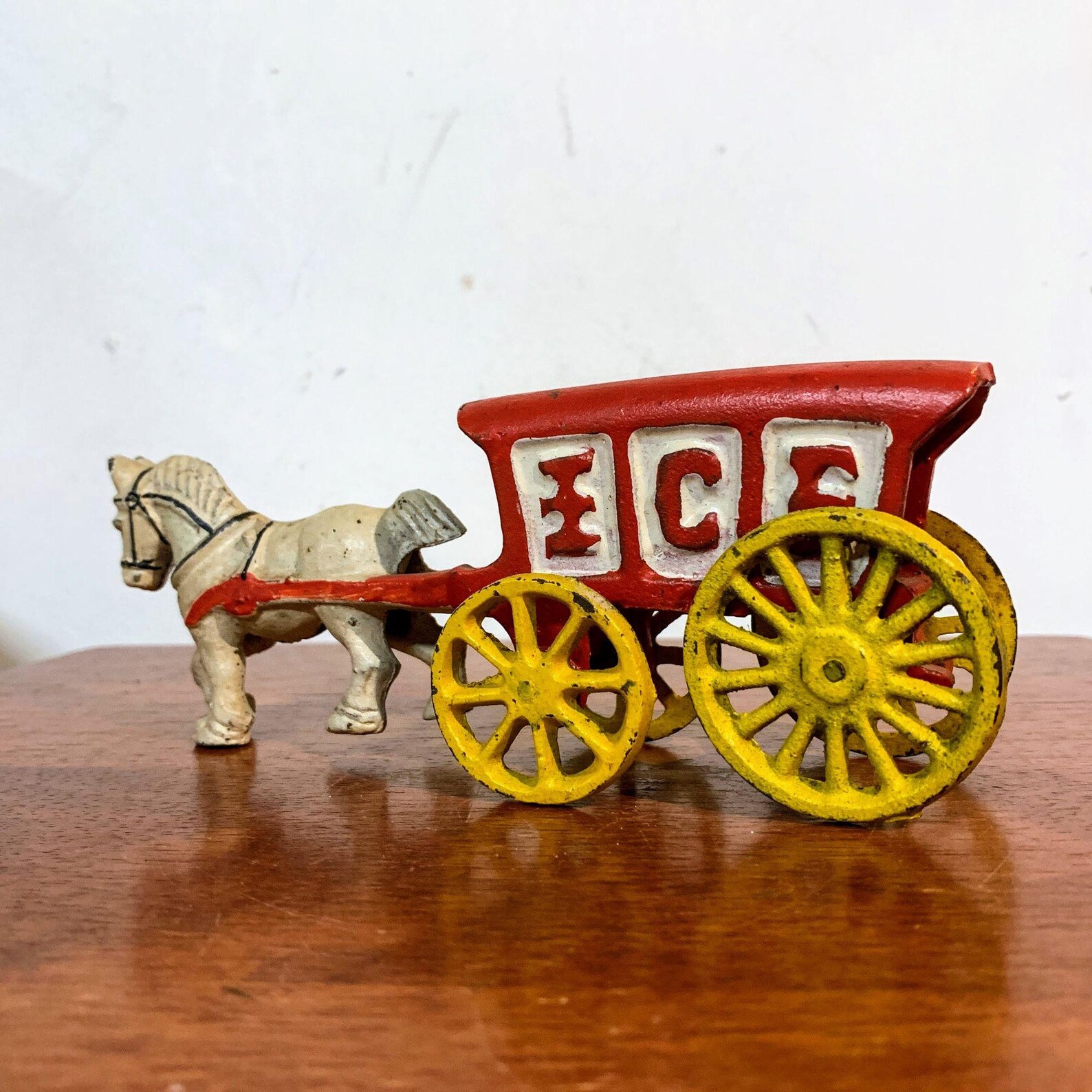 Vintage Cast Iron Horse Drawn Carriage Ice Cart Truck Wagon Etsy
