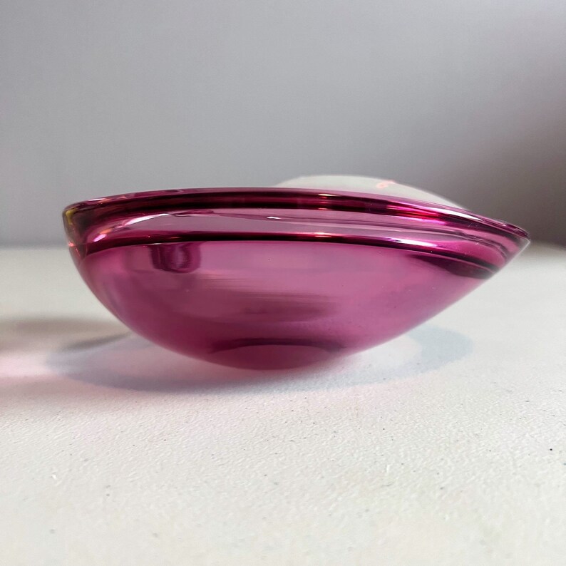 Vintage Murano Glass Cigar Ashtray Purple and Pink MCM Seguso Sommerso Bild 3