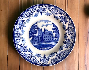 Vintage Wedgwood Oberlin College Plate Peters Hall 1887 10 1/2"