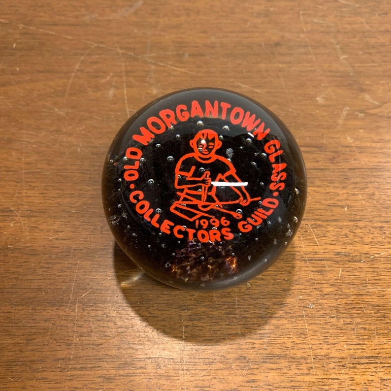 Vintage Old Morgantown Glass Collectors Guild Paperweight 1996