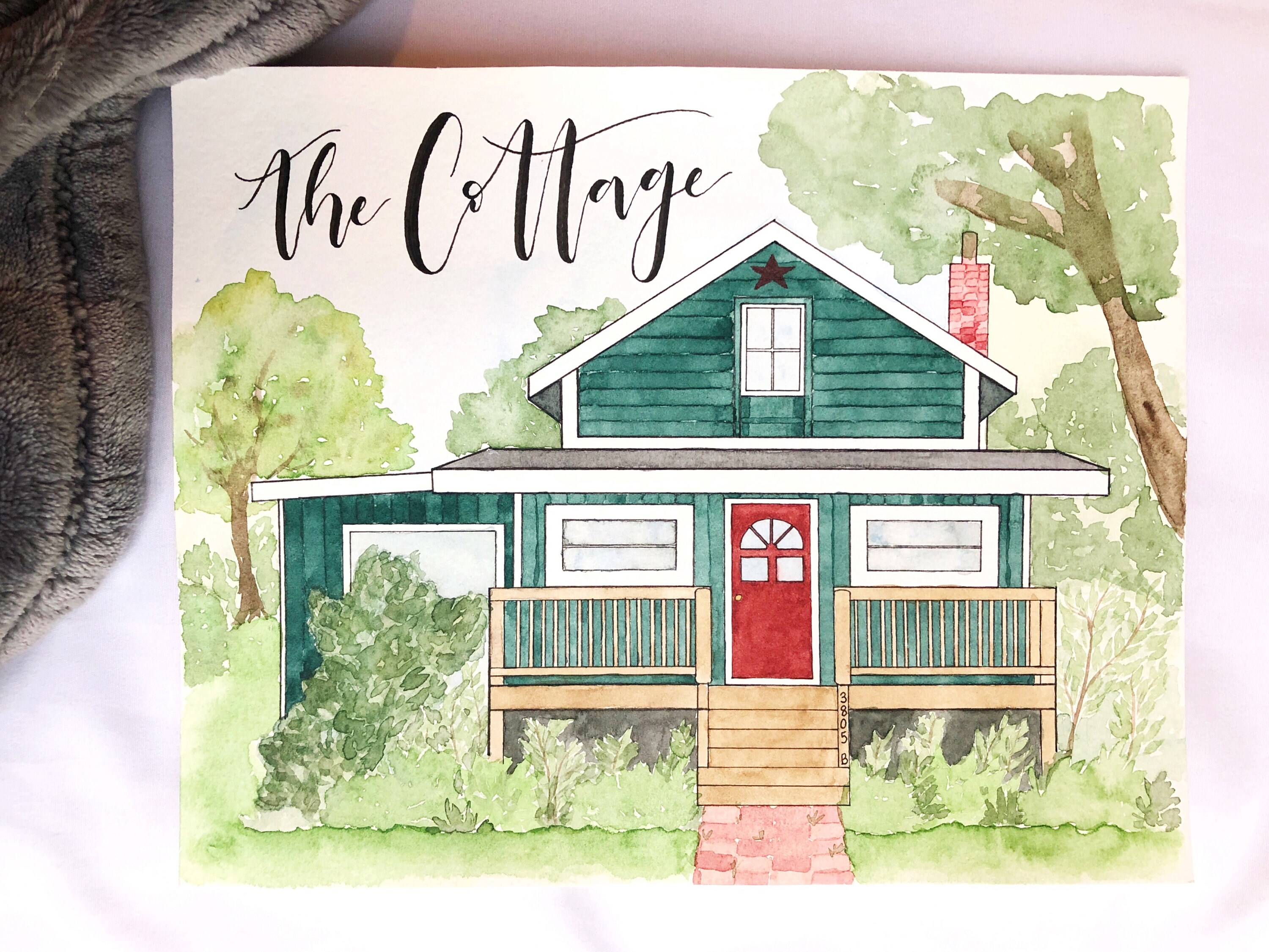 Custom Watercolor House Etsy