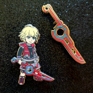 Boy of Future Sight and Sword Glow-in-the-Dark Enamel Pins