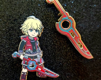 Boy of Future Sight and Sword Glow-in-the-Dark Enamel Pins