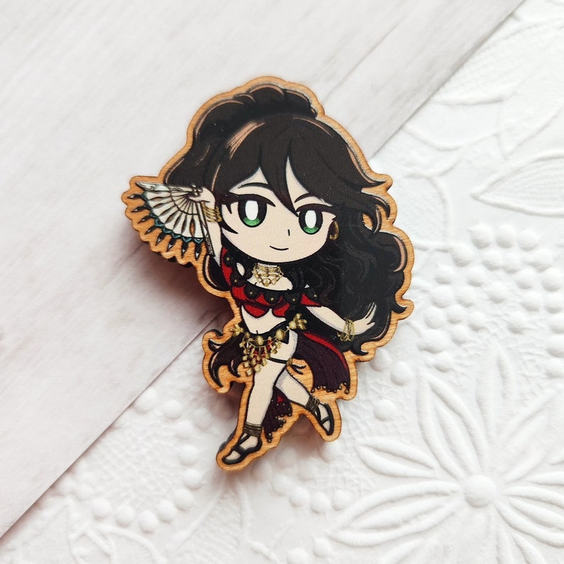 Octopath Traveler 1 Wood Pins/Magnets Primrose