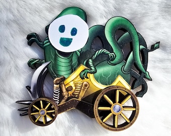 Mara Demon Spinning Wood Pin/Magnet