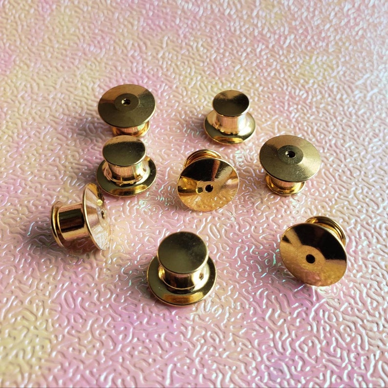 10Pack Deluxe Locking Pin Backs Etsy