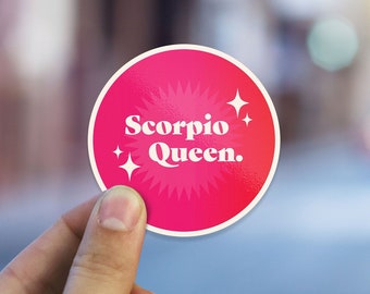 Waterproof Scorpio Sticker, scorpio queen vinyl sticker, zodiac stickers, weatherproof