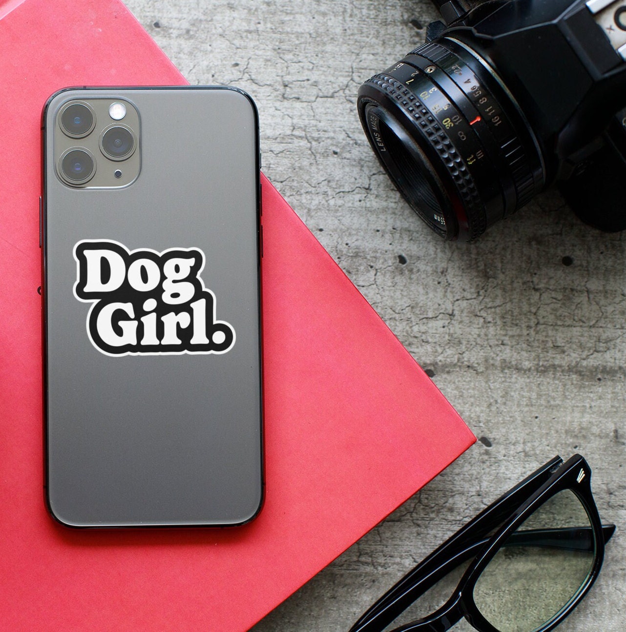 Dog Girl Sticker, Mom Sticker, Girl, Waterproof Sticker, Animal, Dog