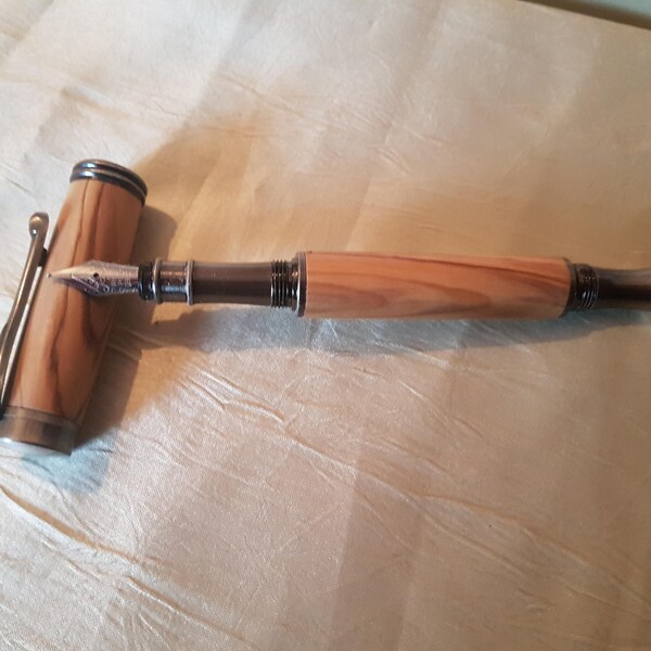 Hand crafted Holy Land Olive wood Fountain pen