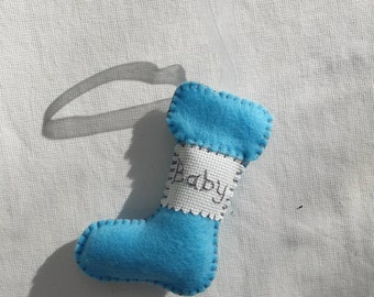 7 Miniature pastel knitted baby bootie ornaments pastel baby shower favours pastel mini booties pastel baby decor