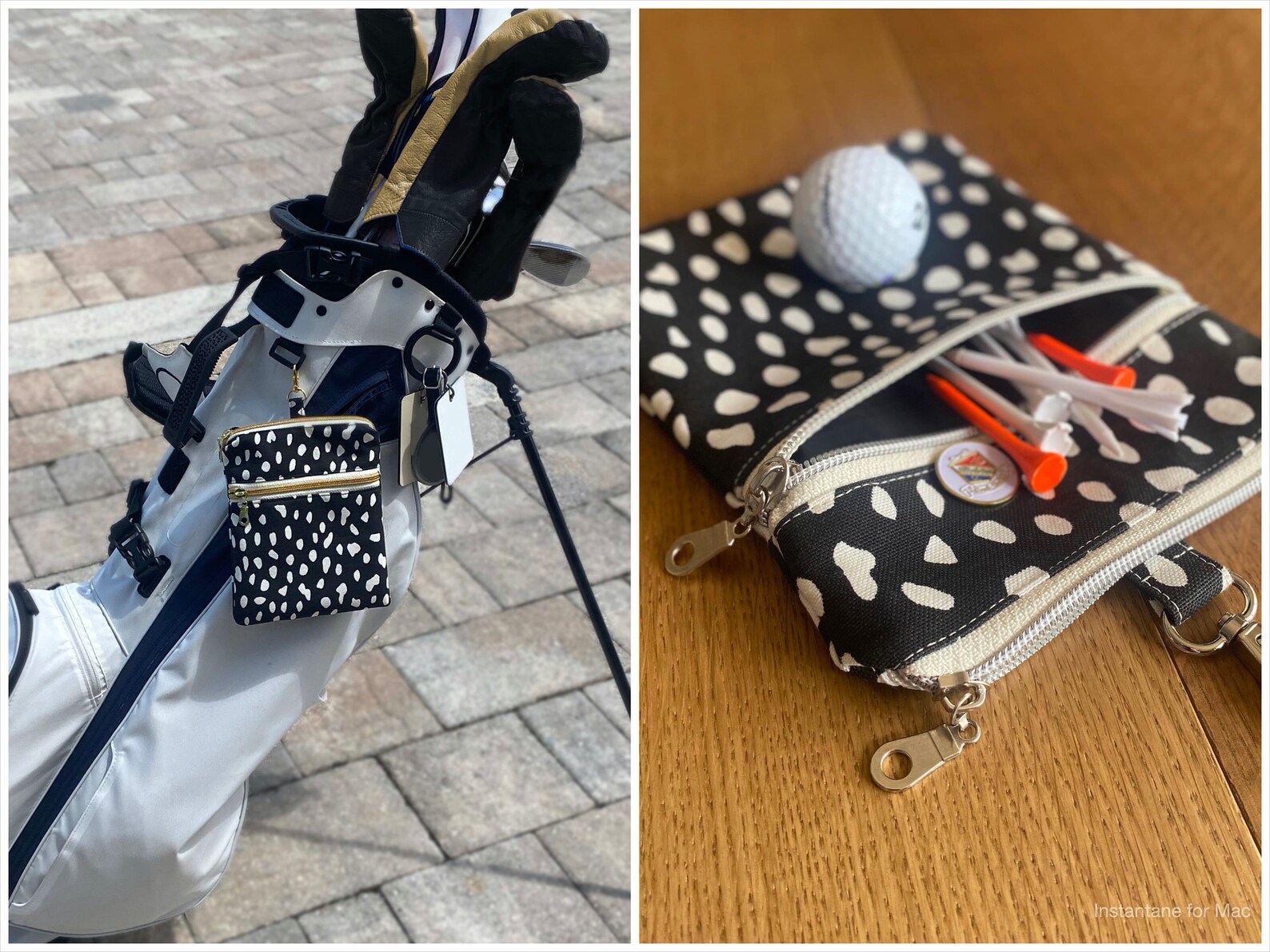Golf Tee Bag MADE TO ORDER Golf Tee Bag Golf Gift Clipon Tee Bag Golf