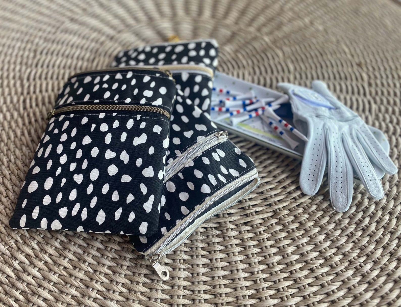 Golf Tee Bag MADE TO ORDER Golf Tee Bag Golf Gift Clipon Tee Bag Golf