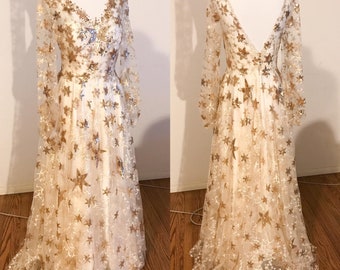 Celestial stars wedding gown