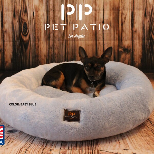 Round Dog Bed Nest Crate Pet Mat Cover - Washable Brown Blue Red Gray - Made in USA