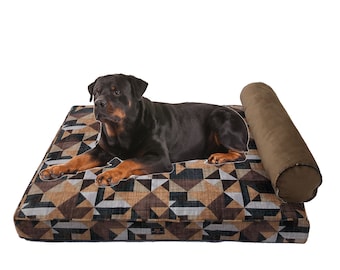 XL Dog Bed for Large Breeds — Orthopedic Joint Support, Washable, Modern Gray, Handmade in USA